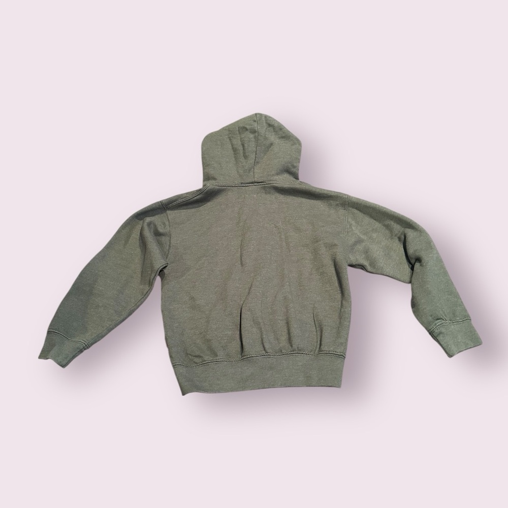 Kids Forest Green Zip Front Hoodie with Yellowstone National Park Graphic Sz 6/8 - Picture 6 of 6